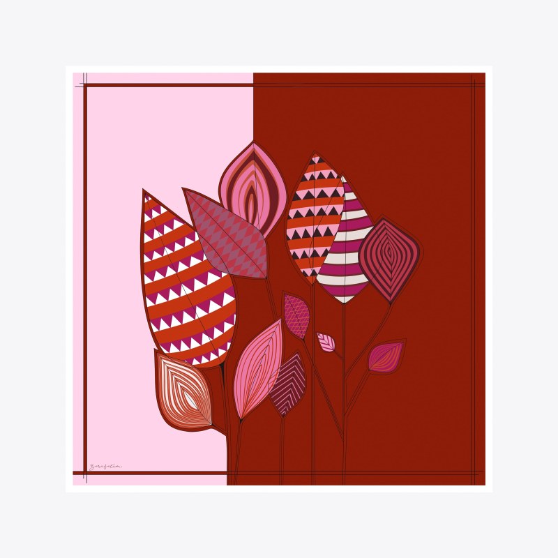 Nava Desen İpek Twill Eşarp görsel 2